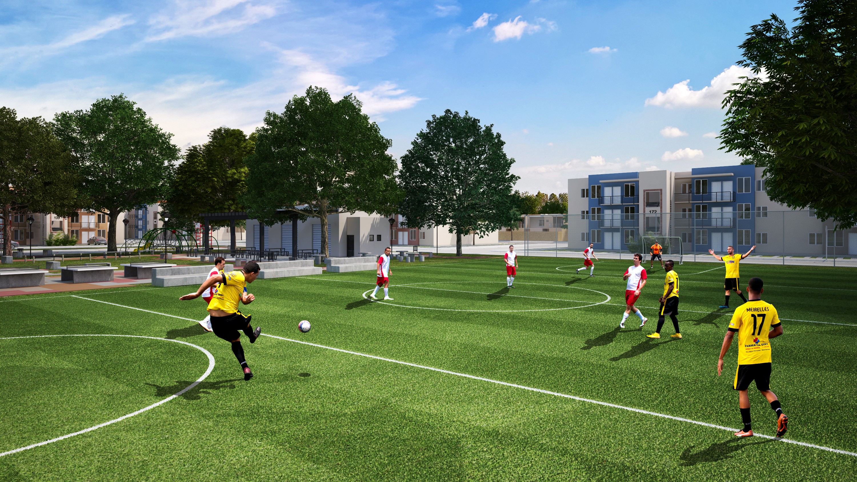 Cancha deportiva del desarrollo Zitadela